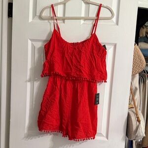 Lulu's Vibrant Red Spaghetti Strap Romper